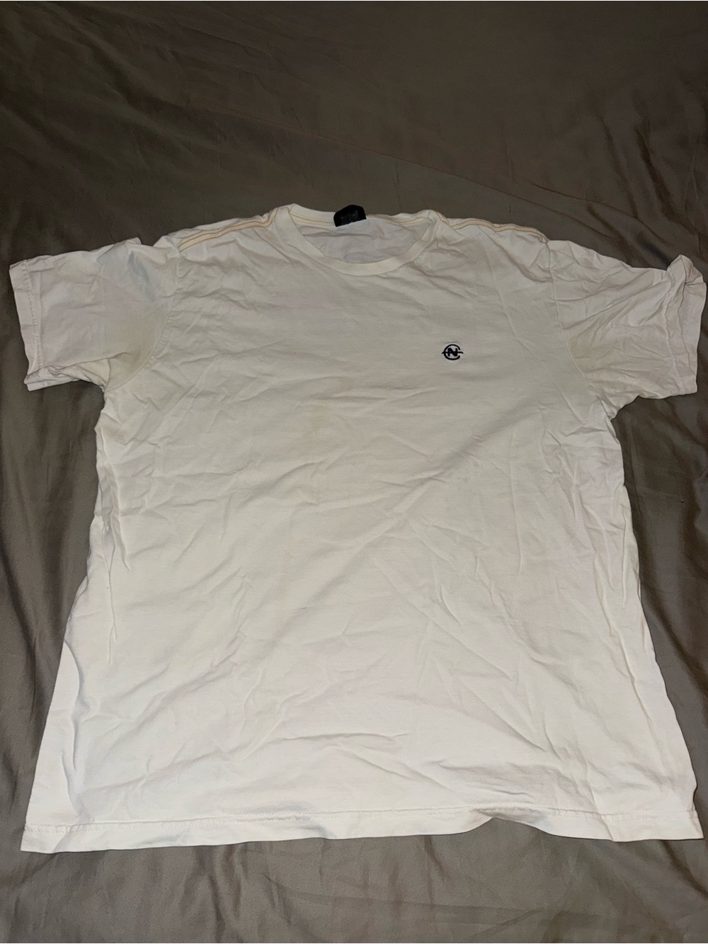 Nautica White Short Sleeve Crew Tee with Small Logo